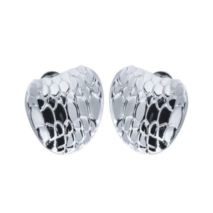 18K White Gold High Gloss Snake Earring