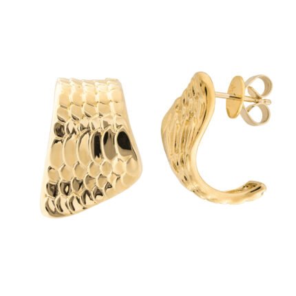 18K Yellow Gold High Gloss Snake Earring