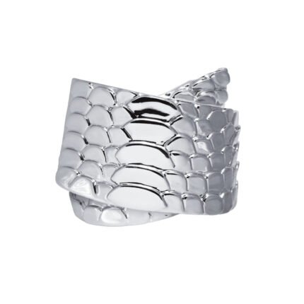 18K White Gold High Gloss Snake Ring