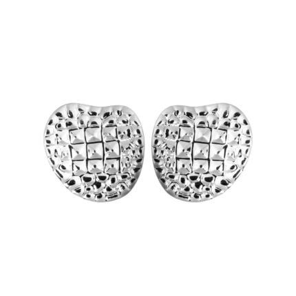 18K White Gold High Gloss Croco Earring