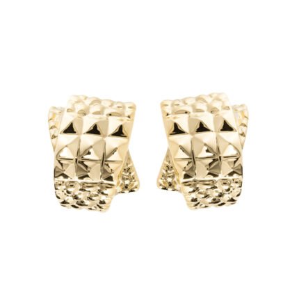 18K Yellow Gold High Gloss Croco Earring