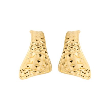18K Yellow Gold High Gloss Croco Earring