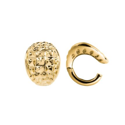 18K Yellow Gold High Gloss Croco Ear Cuff