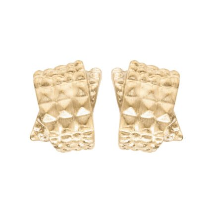 18K Yellow Gold Brush Croco Earring