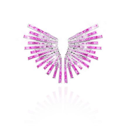 18K White Gold Pink Sapphire Earring