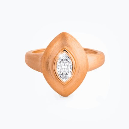 18K Rose Gold Diamond Marquise Ring
