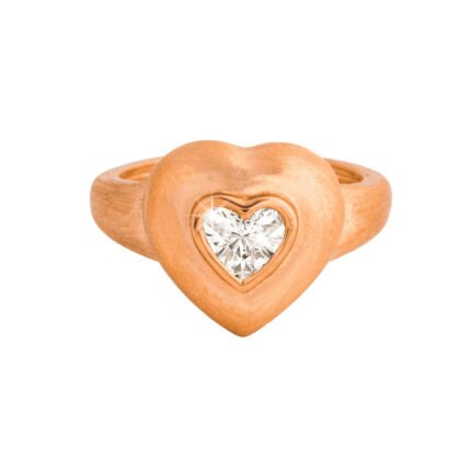 18K Rose Gold Diamond Heart Ring