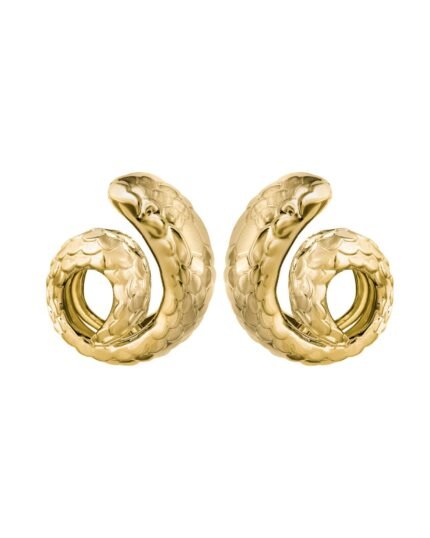 18K Yellow Gold Snake High Gloss Earring