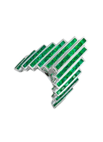 18K White Gold Emerald Ring