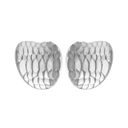 18K White Gold Brush Snake Earring