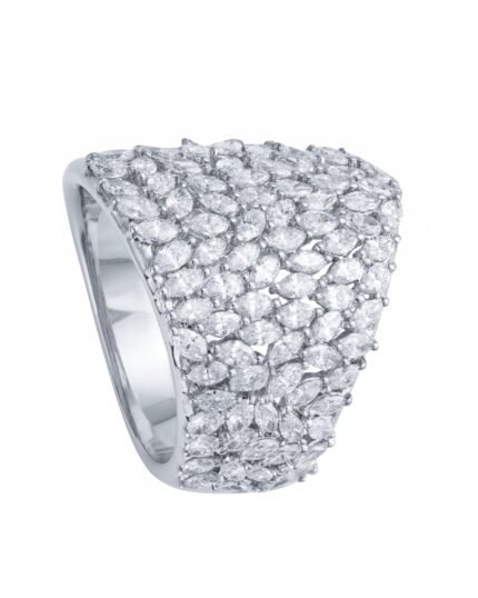 18K White Gold Diamond Pavé Ring