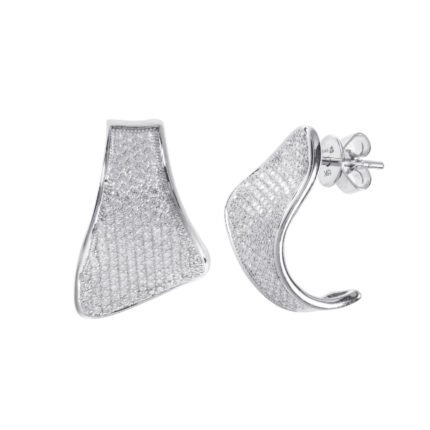 18K White Gold Diamond Wrap Earring