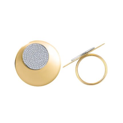 18K Yellow Gold Diamond High Gloss Ring 30mm