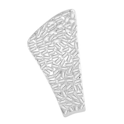 18K White Gold Baguette Diamond Fan Ring