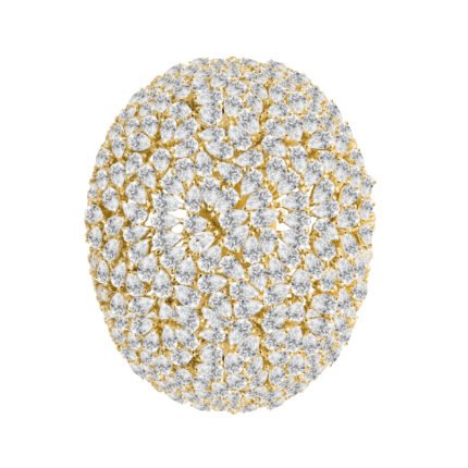 18K Yellow Gold Marquise Diamond Dome Ring