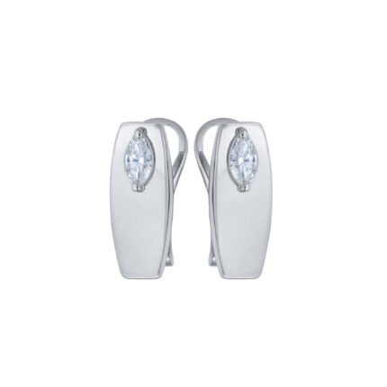 18K White Gold Diamond High Gloss Small Earring