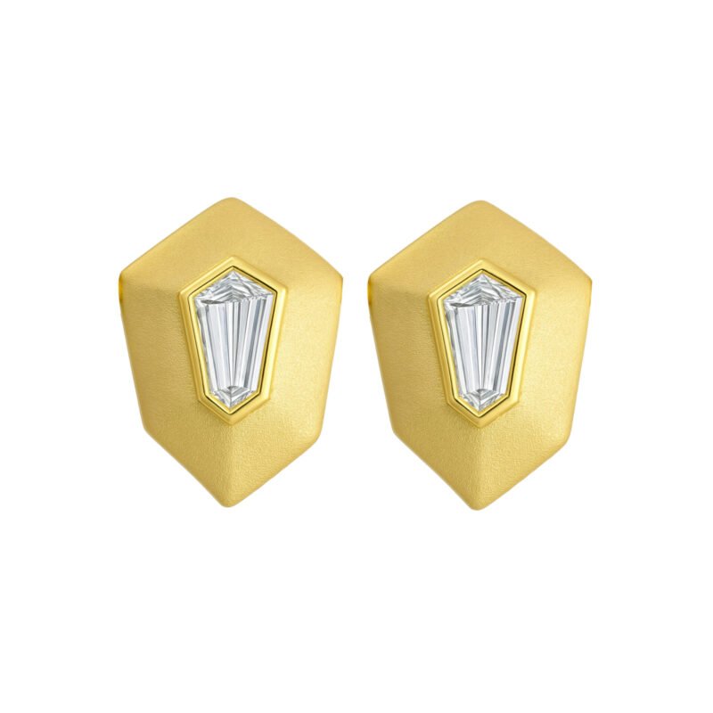 18K yellow gold diamond earring