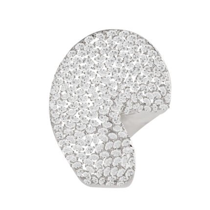 18K White Gold Diamond Sculptural Ring