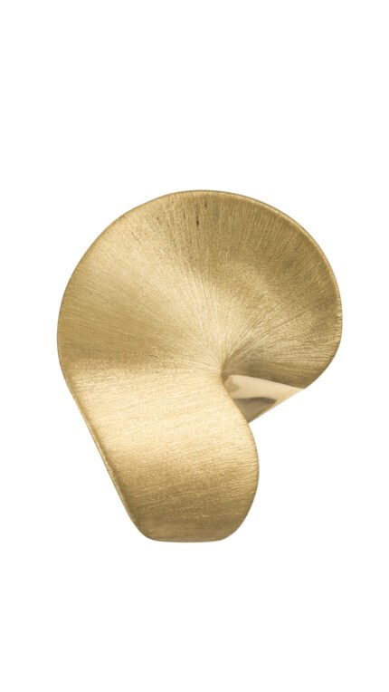 18K Yellow Gold Brushed Ring